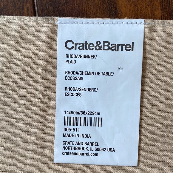 Crate & Barrel Plaid Rhoda Runner - Picture 2 of 8